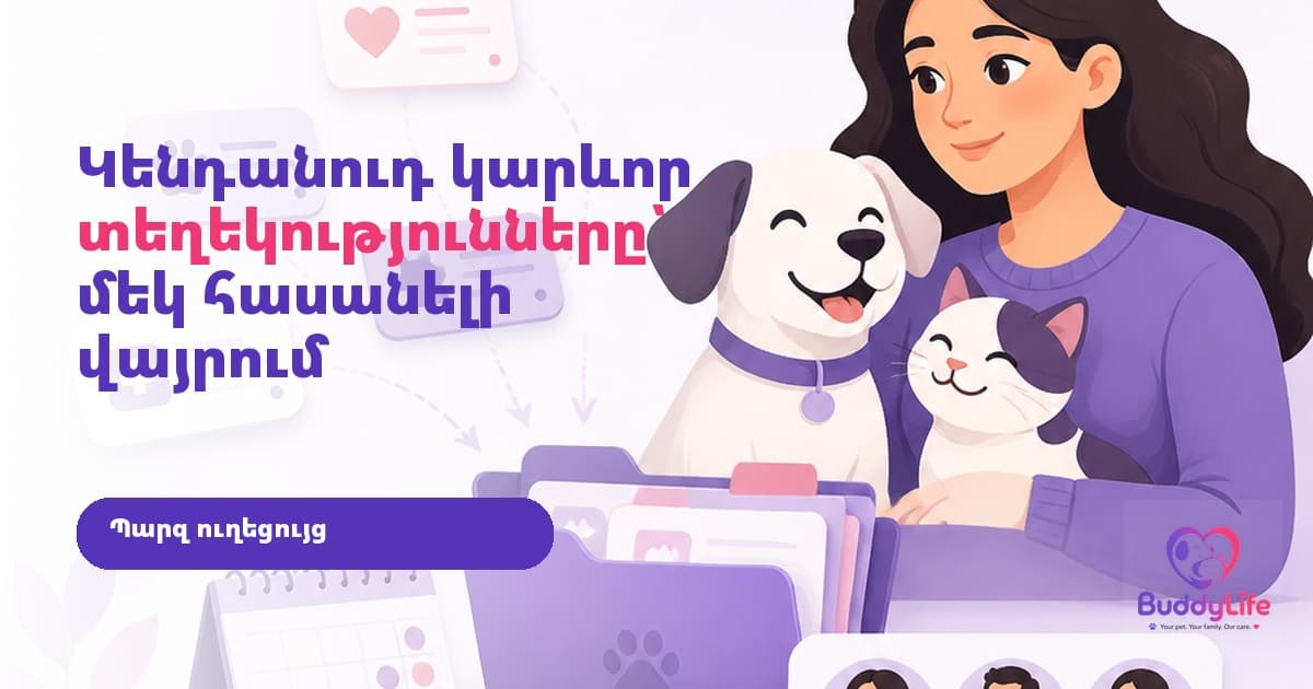 Ինչպես մեկ տեղում կազմակերպել կենդանուդ կարևոր տեղեկություններն ու խնամքի ամսաթվերը